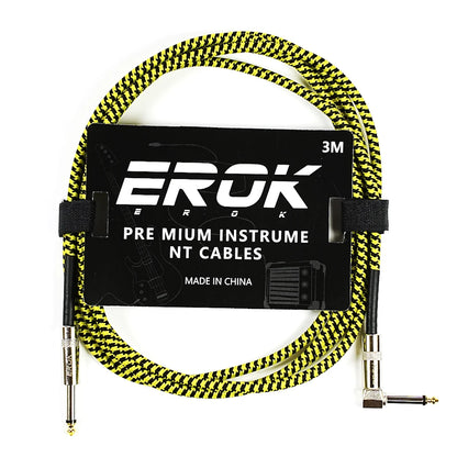 EROK 1.5/3/6/10M  Universal Anti-Noise Braided Guitar Audio Cables Line 6.35mm - Male to Male | Line Pedal Guitar Bass
