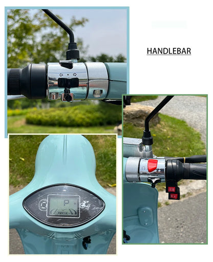 Vintage Electric Scooter Bike – 1200W High Speed Adult Electric Moped with 60V Battery for City Commuting