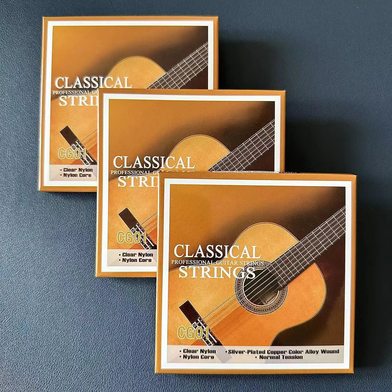 Classical Guitar Strings - Nylon Core Basses - Silver-Plated Copper Alloy Wound - Normal Tension / 6-string set  (028-043)