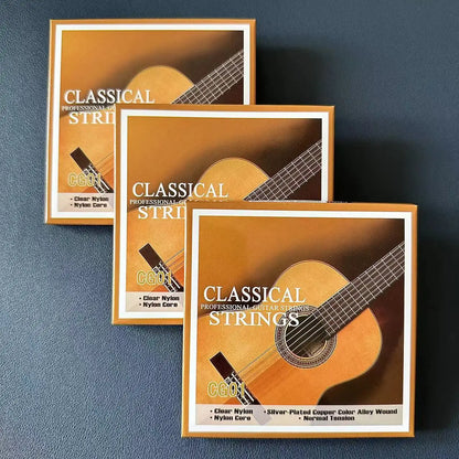 Classical Guitar Strings - Nylon Core Basses - Silver-Plated Copper Alloy Wound - Normal Tension / 6-string set  (028-043)