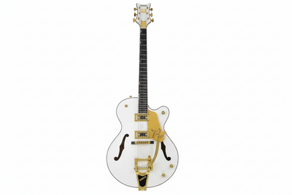 High quality white Fal-con Semi-Hollow Body Jazz Electric Guitar, Large ratio vibrato Bridge, Gold hardware - #3456