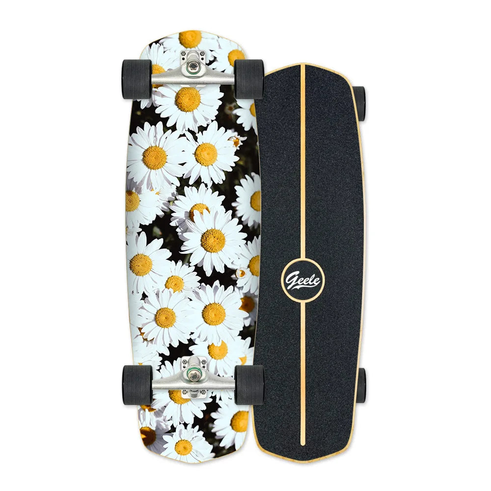 CX4 Land Surfboard Surfskate, Pedal-Free Surf Training Skateboard for Beginners
