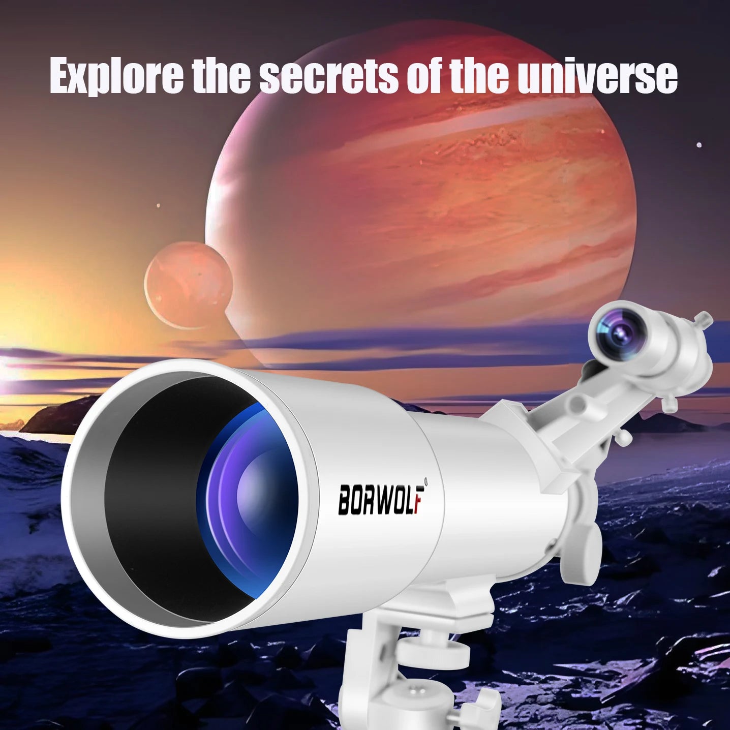 BORWOLF AZ70500 Refracting Astronomical Telescope 70MM large Aperture 25X-416X - for observing the moon and planets