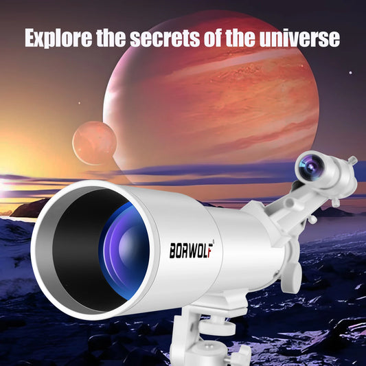 BORWOLF AZ70500 Refracting Astronomical Telescope 70MM large Aperture 25X-416X - for observing the moon and planets