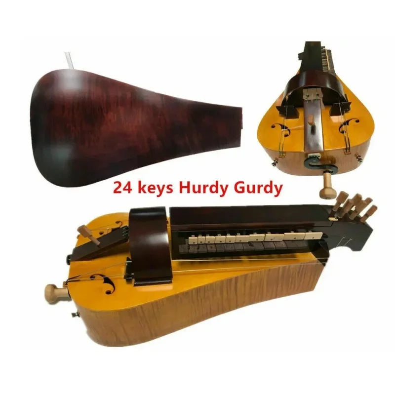 6 strings 24 keys Maple wood back Hurdy Gurdy - 6 Different Color
