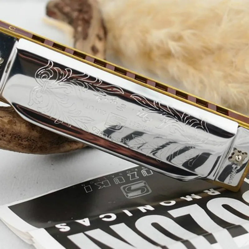 Silver Suzuki 10 Holes Harmonica