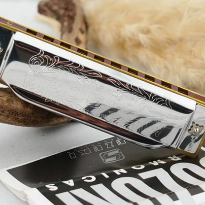 Silver Suzuki 10 Holes Harmonica