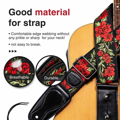 LEKATO LGS Guitar Strap with 6 Picks 2 Locks