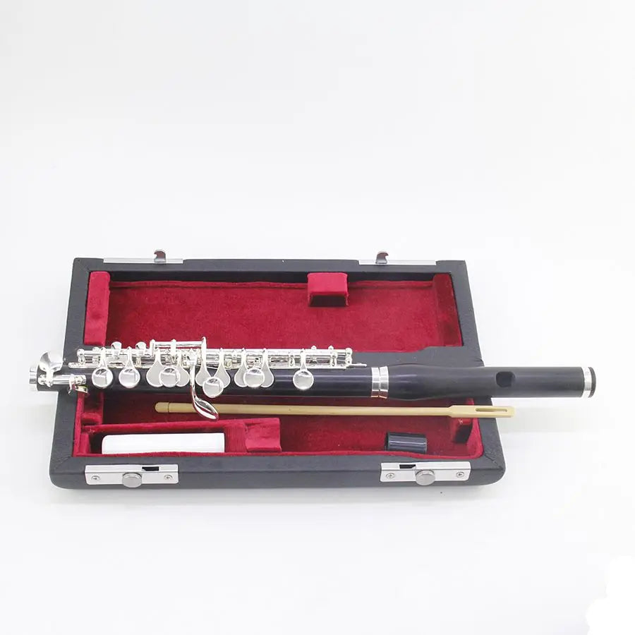 Japanese Muramatsu ebony flute – 17 holes, B-key design, in C major; made of pure silver, specially designed for use in bands.