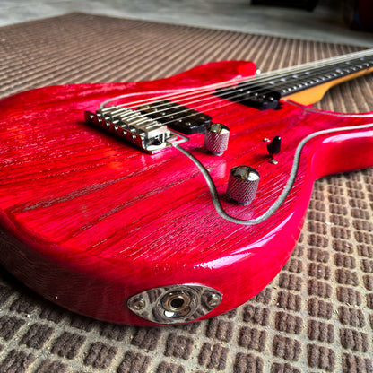 Red Hickory Wood Grain, dual pickups, 22 Fret Maple Neck 22 fret. Electric Guitar
