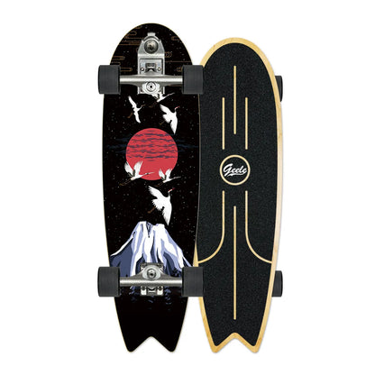V7 33-Inch Surfskate Longboard, No-Push Fish Tail Pumping Board for Adults