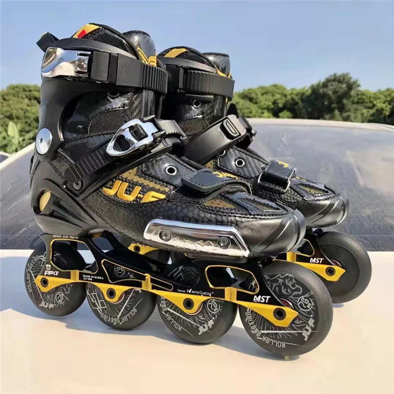 Professional FSK Inline Skates – Adult Freeride Roller Blades with Supportive Tight Fit Boots for Street & Freestyle Skating