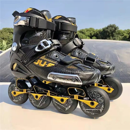 Professional FSK Inline Skates – Adult Freeride Roller Blades with Supportive Tight Fit Boots for Street & Freestyle Skating