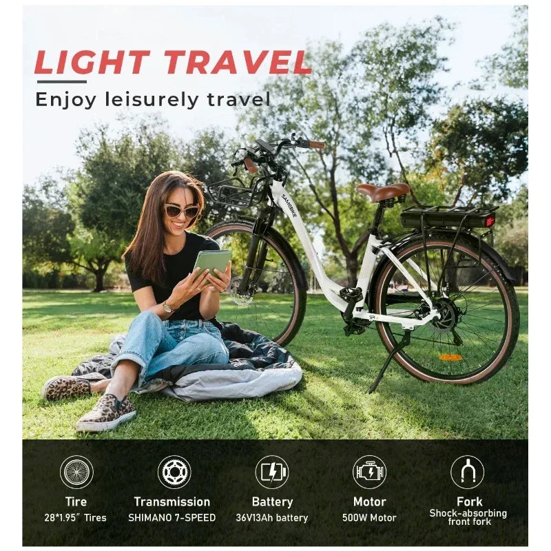 SAMEBIKE RS-A07 28" 500W Electric Bicycle| 36V13AH Lithium Battery