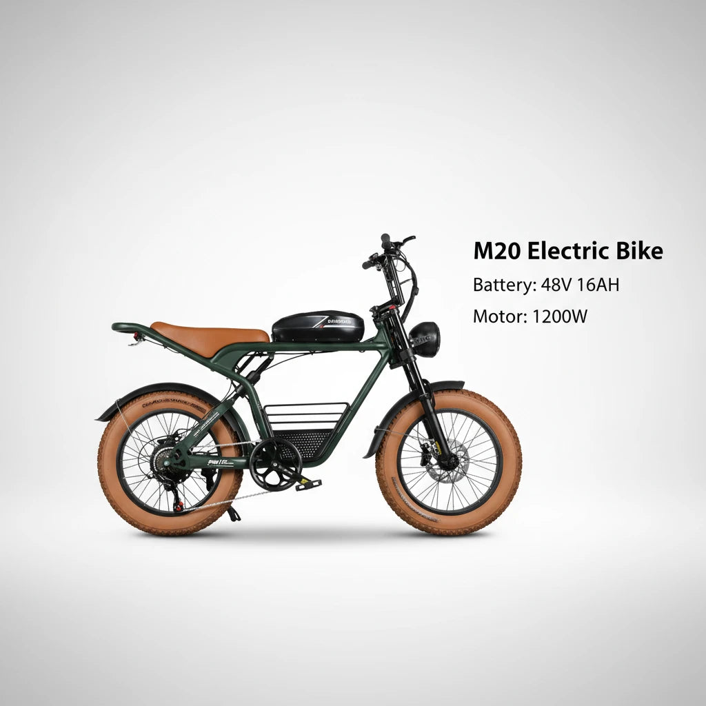 SAMEBIKE M20 2000W Hydraulic Brake, Brushless Motor 20*4" Fat Tire E-Bike - 48V32AH Dual Battery