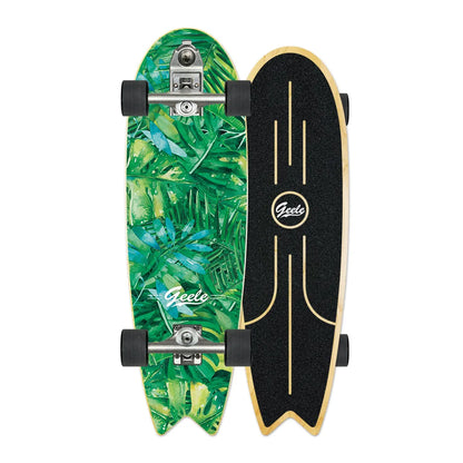 V7 33-Inch Surfskate Longboard, No-Push Fish Tail Pumping Board for Adults