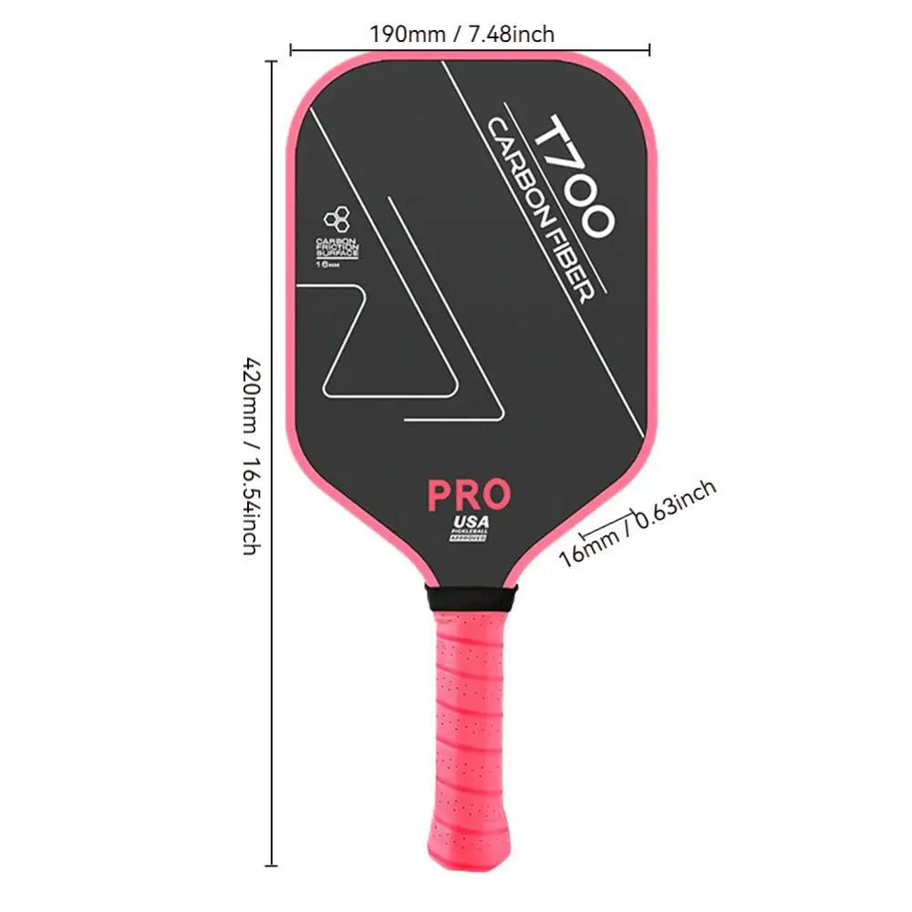 T700 Frosted Surface Carbon Fiber Pickleball Rackets | Lightweight USAPA Approved