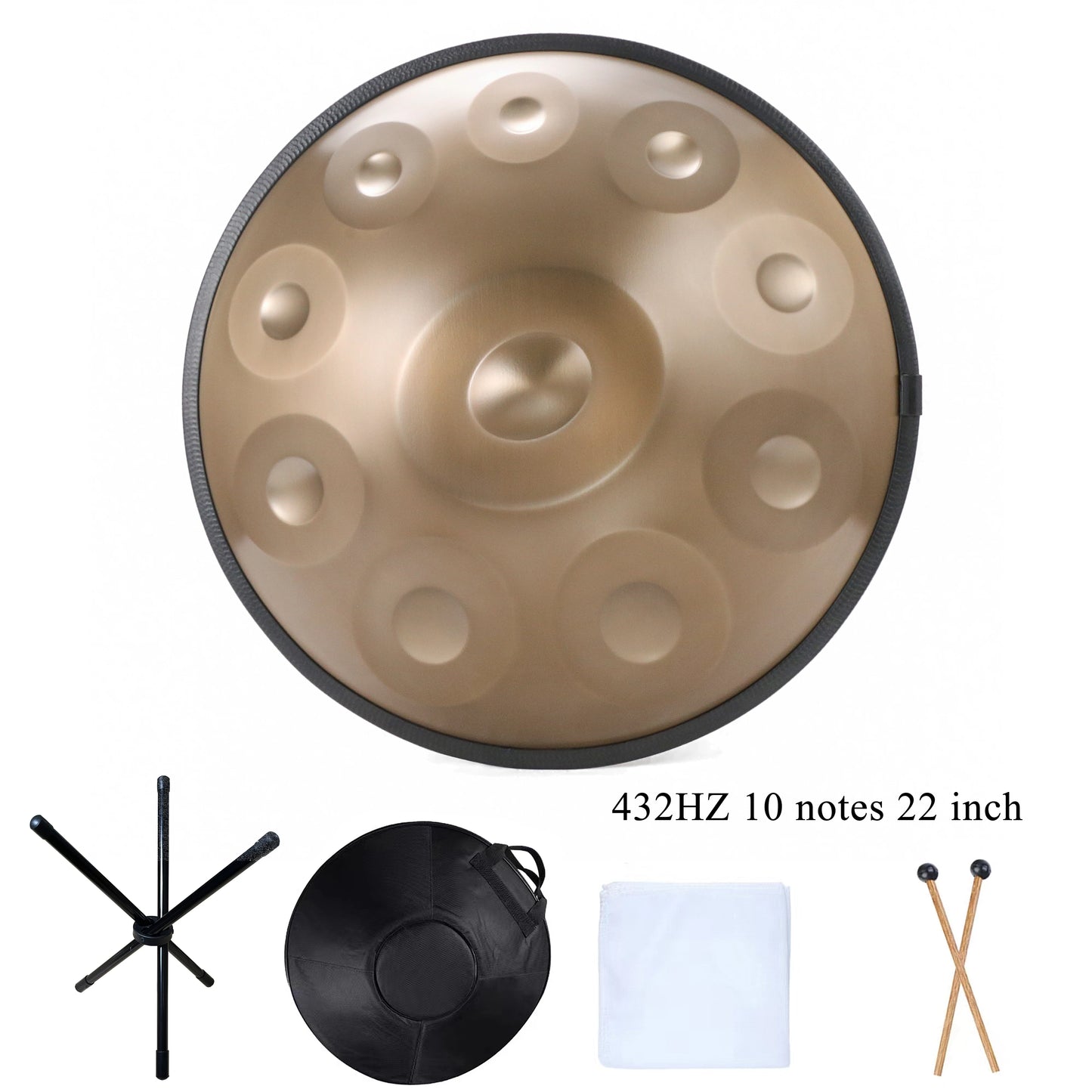 22 inch Handpan 432HZ D Minor 9 10 12 Notes 440HZ Nitride Pantam Drum Hand Pan Stainless Steel  for Beginner Meditation Yoga