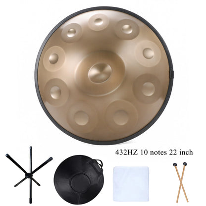 22 inch Handpan 432HZ D Minor 9 10 12 Notes 440HZ Nitride Pantam Drum Hand Pan Stainless Steel  for Beginner Meditation Yoga