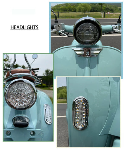 Vintage Electric Scooter Bike – 1200W High Speed Adult Electric Moped with 60V Battery for City Commuting