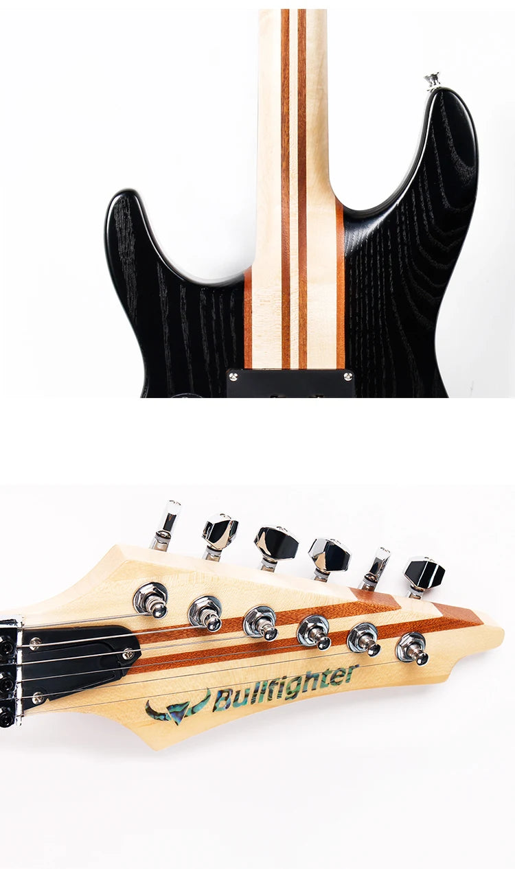 Bullfighter D-300 High Grade Two Shake One Piece Matte Black And Matte Colors Electric Guitar