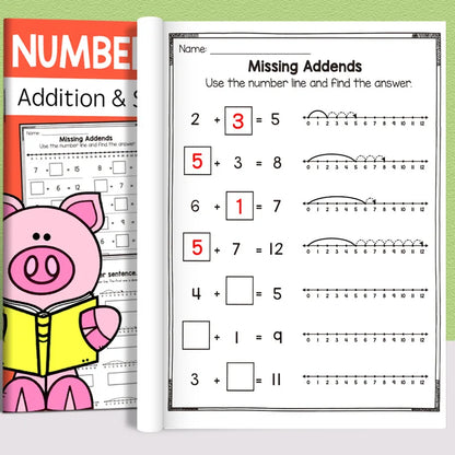 Fun Educational Math Activity Workbook - Addition/Subtraction Practice