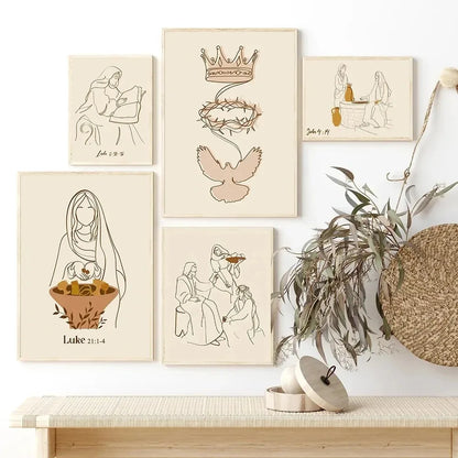 Jesus Holy Spirit Boho Style Wall Art - Canvas Print