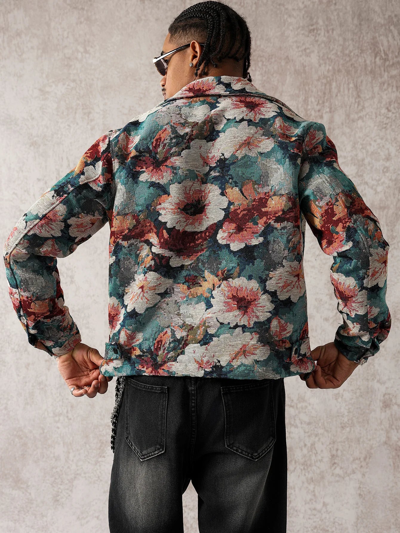 Men's Autumn Ins Floral Handsome Coat