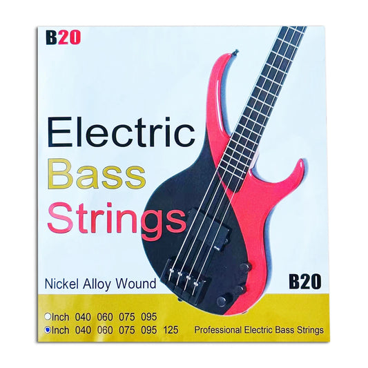 B20 Nickel Alloy Wound Electric Bass Strings Set - (40-95/40-125)