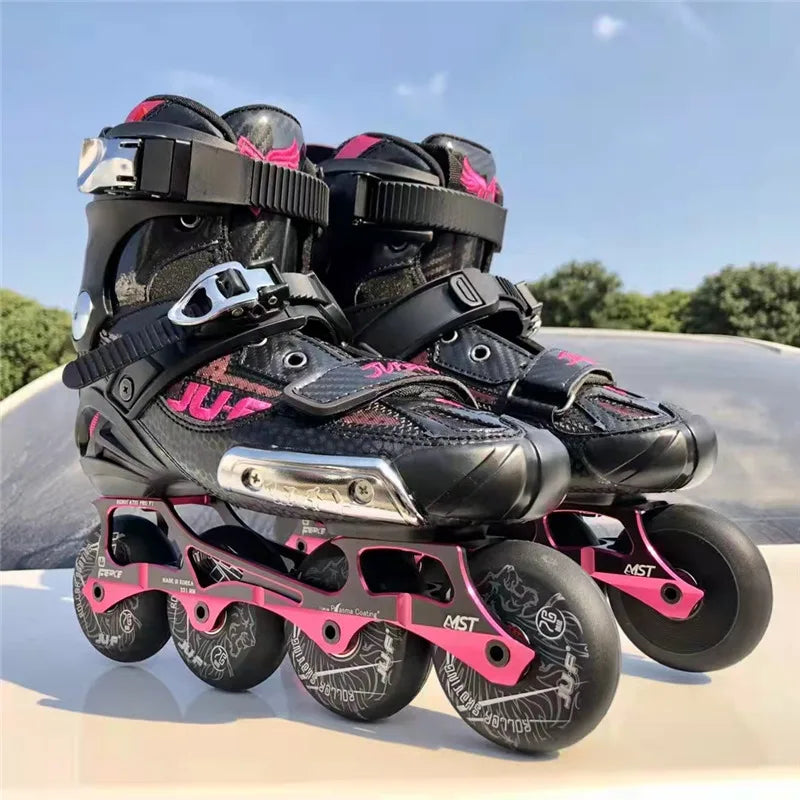 Professional FSK Inline Skates – Adult Freeride Roller Blades with Supportive Tight Fit Boots for Street & Freestyle Skating
