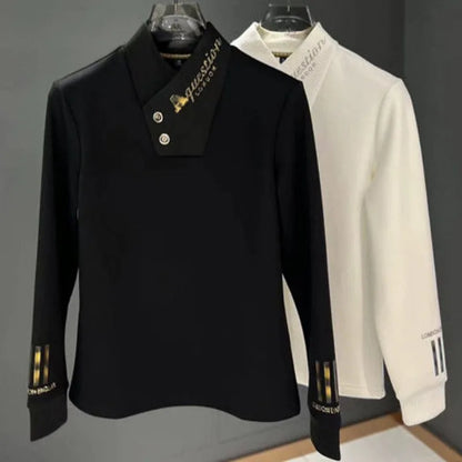 Fashionable Autumn and Winter Casual Simple and Versatile Half-high Neck Long-sleeved Base Shirt