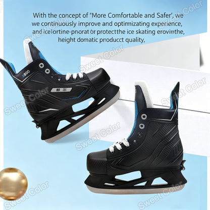 Adjustable Ice Hockey Skates for Adults – Insulated Winter Ice Skates with Stainless Steel Blades for Beginners