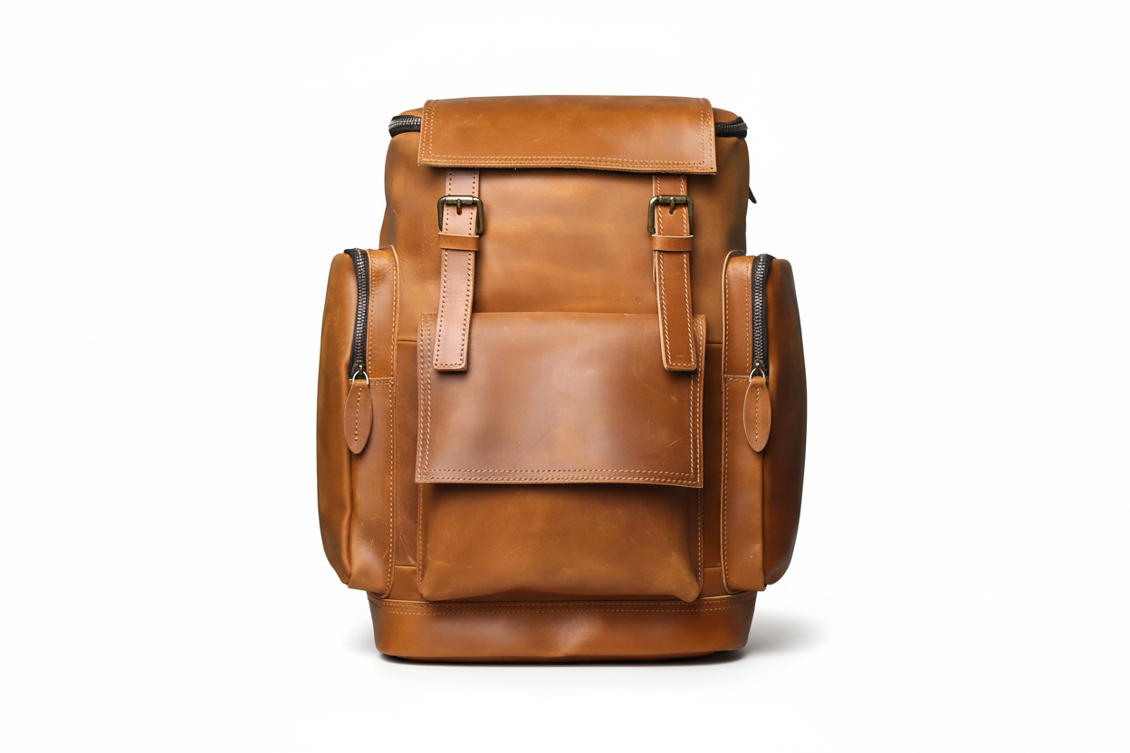 Men's Classic Retro Genuine Leather Multi functional Large Capacity Backpack
