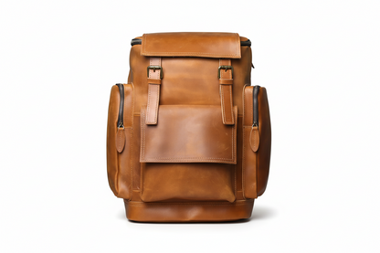 Men's Classic Retro Genuine Leather Multi functional Large Capacity Backpack