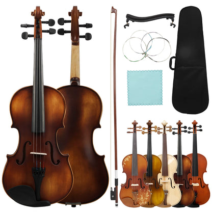 IRIN Violin 4/4 Acoustic Violin Spruce Solid Wood Fiddle with Case Bow Strings Shoulder Rest Cloth Violin Accessories