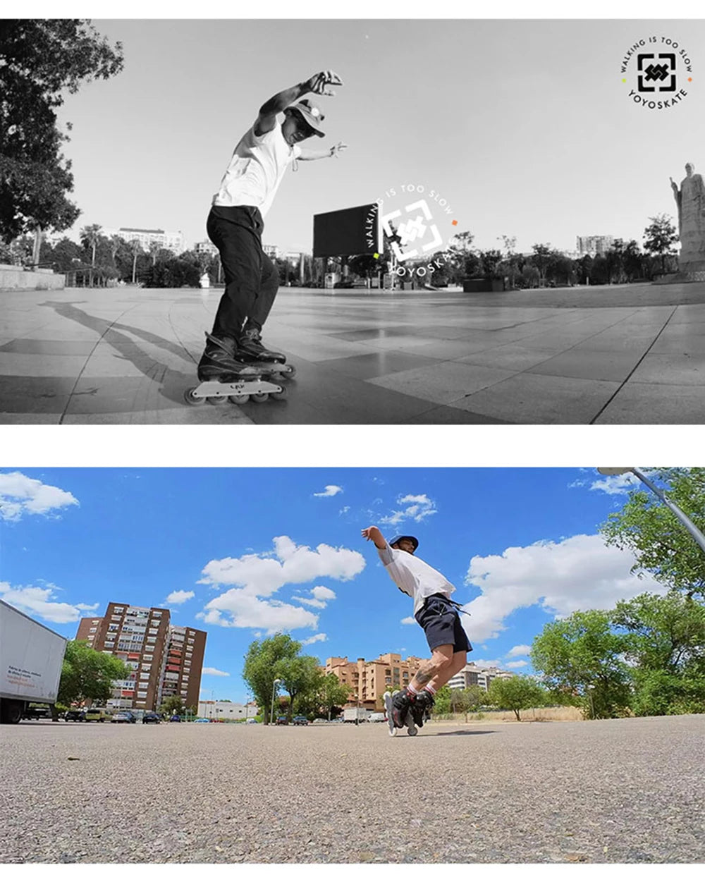 YOYO SAGO 5S Inline Skate Frame, 5-Wheel 80mm Speed Slalom Frame for Freestyle Skating