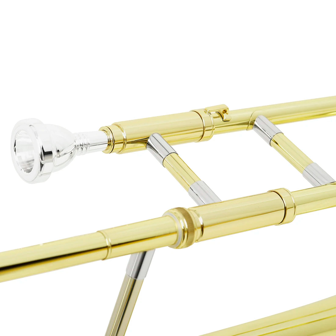 M MBAT Alto Bb Trombone Brass Lacquer Tone B flat Trombone With Mouthpiece Cleaning Cloth Case Brass Instruments With Parts