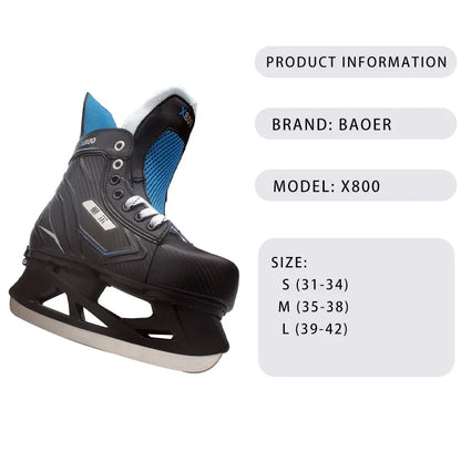 Adjustable Ice Hockey Skates for Adults – Insulated Winter Ice Skates with Stainless Steel Blades for Beginners