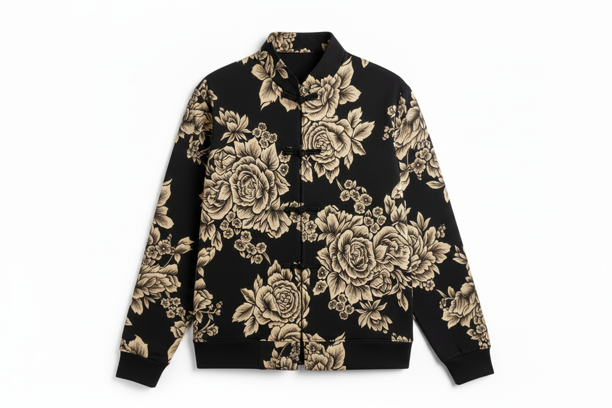 Men's Retro Printed Floral Jacket