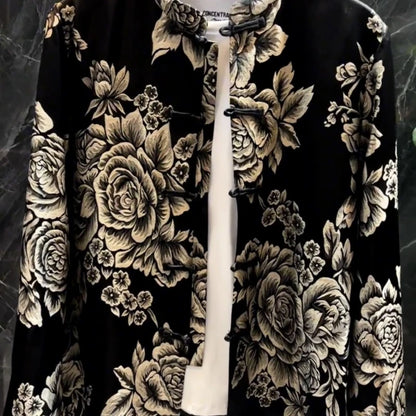 Men's Retro Printed Floral Jacket