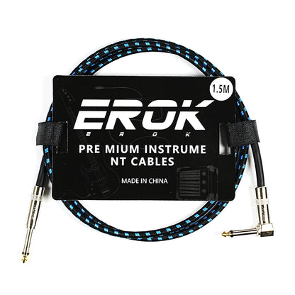 EROK 1.5/3/6/10M  Universal Anti-Noise Braided Guitar Audio Cables Line 6.35mm - Male to Male | Line Pedal Guitar Bass