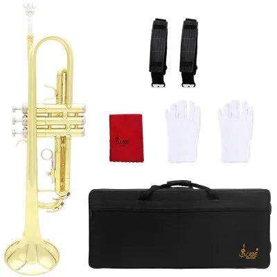 SLADE Trumpet Bb B Flat Trumpet Brass Multicolor Classic Material Monel Piston Professional Wind Instrument With Accessories