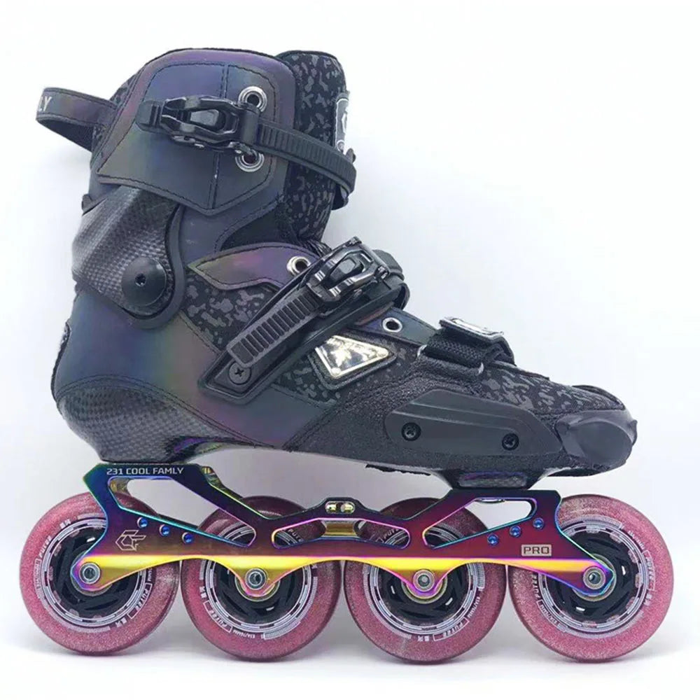 Professional Carbon Fiber Adult Inline Skates – Slalom Roller Blades with Carbon Cuff for Freestyle & Urban Skating