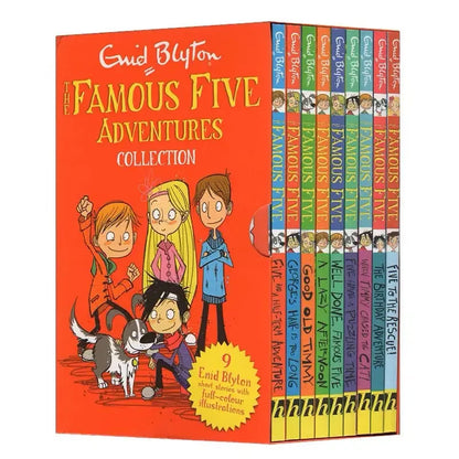 The Famous Five Adventures Collection by Enid Blyton | Children Picture Book Detective Stories - 9 Books/Set