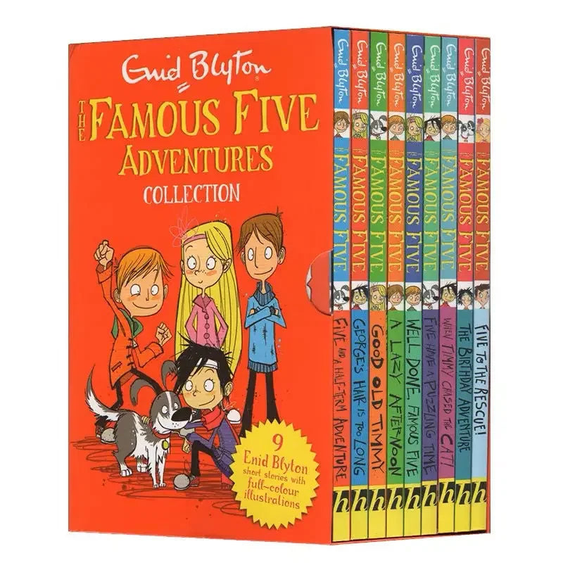 The Famous Five Adventures Collection by Enid Blyton | Children Picture Book Detective Stories - 9 Books/Set