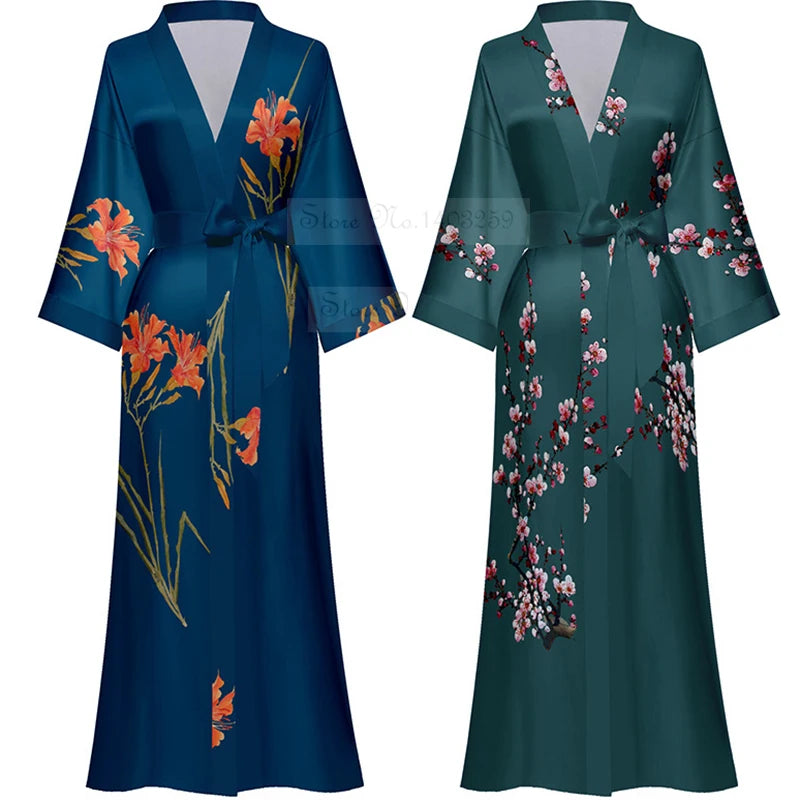 Women's Long Bathrobe Kimono
