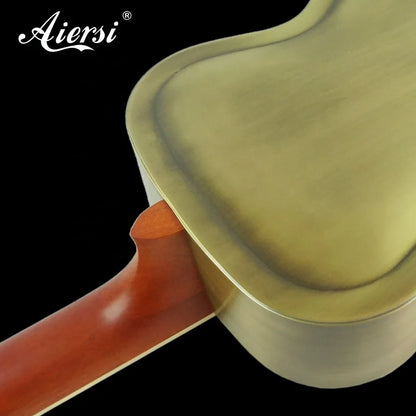 Aiersi Brand Vintage Antique Bell Metal Body Dobro Resonator Guitar