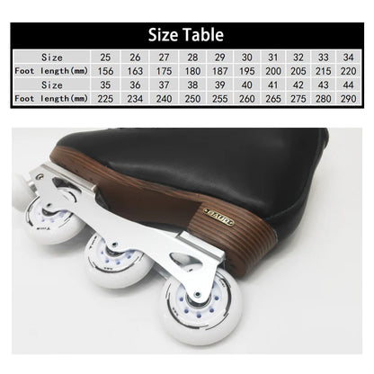 Professional Unisex 3 wheels Inline Figure Skates