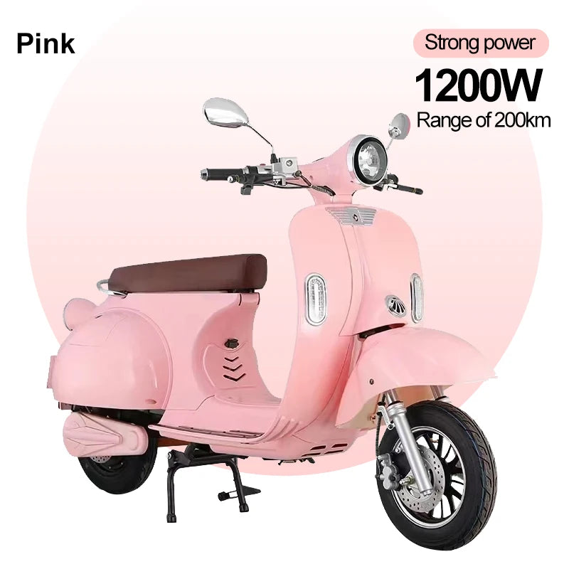 Retro Electric Moped Scooter – 10 Inch Fat Tire Electric Bike with Smart Features for Adults & Urban Commuting