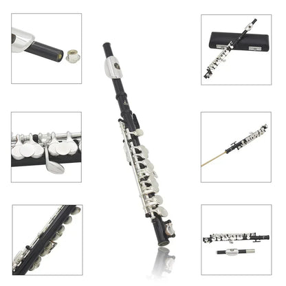 SLADE 16 Holes Piccolo C Key Multicolor Silver White Copper Blow Pipe -  with Accessories